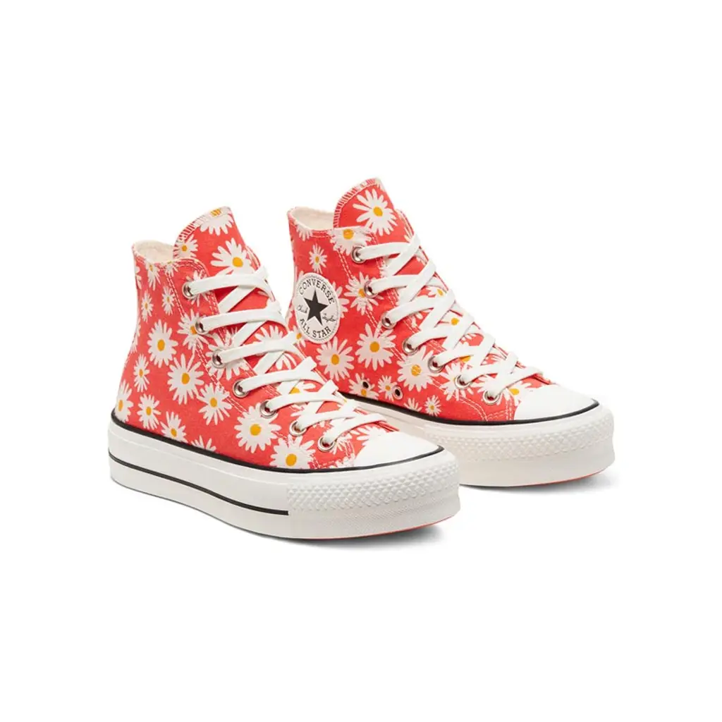 Converse Camp Daisies Platform Chuck Taylor All Star High Top Red - Image 3