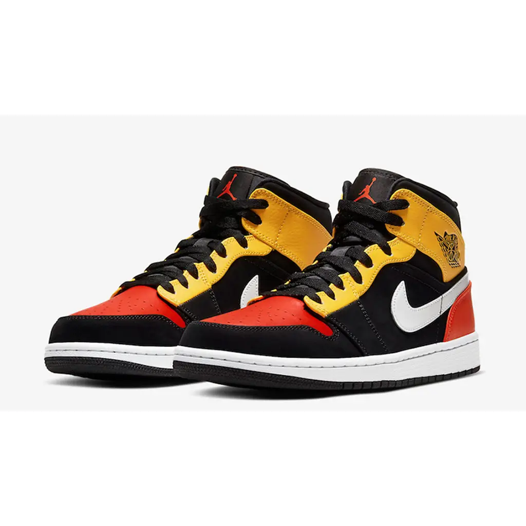 Nike Jordan 1 Mid Black Amarillo Orange - Image 2