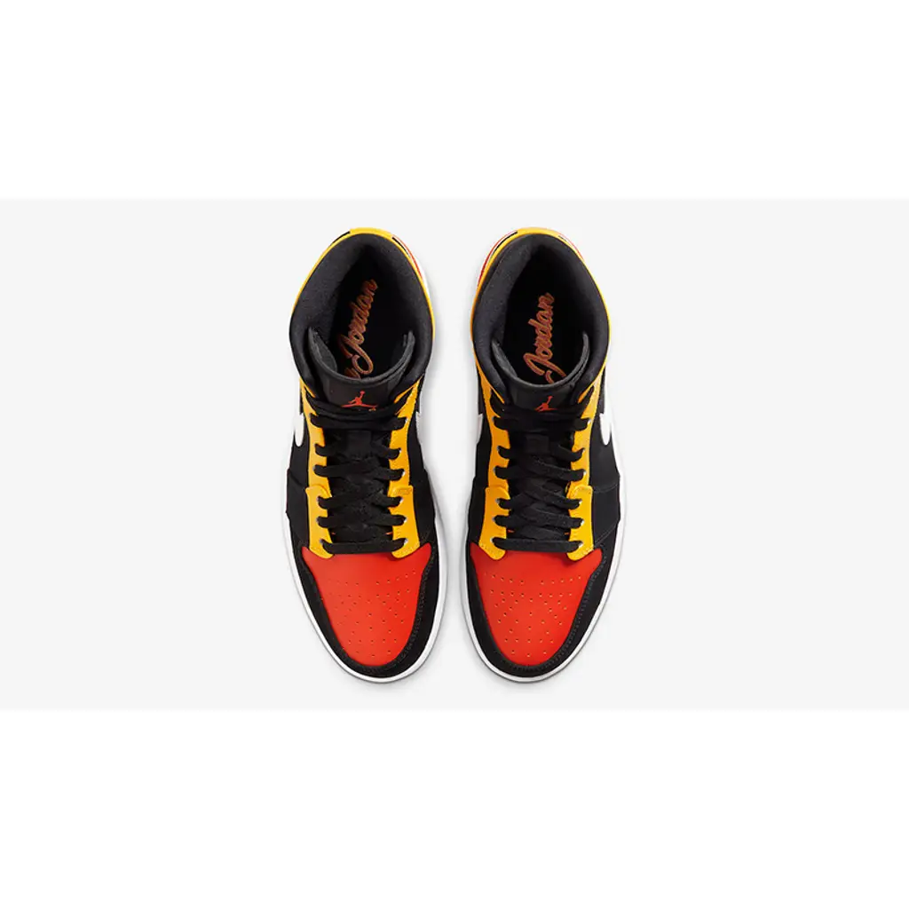 Nike Jordan 1 Mid Black Amarillo Orange - Image 3
