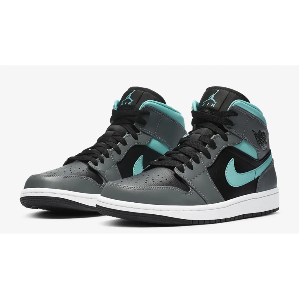 Nike Jordan 1 Mid Grey Aqua - Image 2
