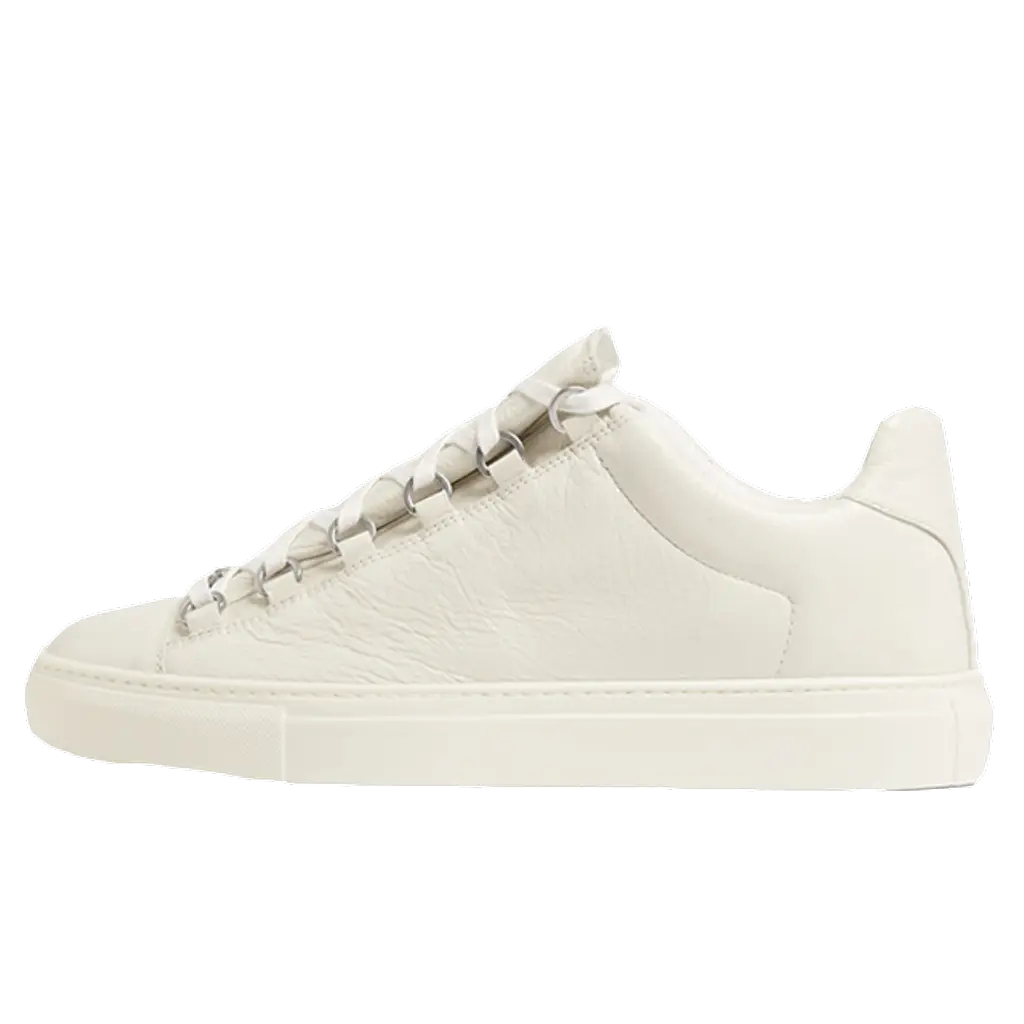 Balenciaga Arena Creased Leather Low White