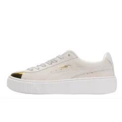 Puma Suede Platform Cream Gold Toe
