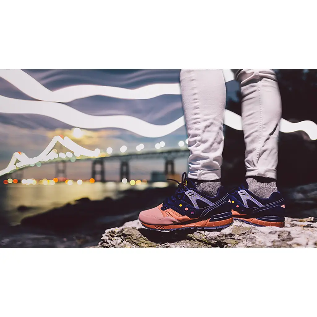 Saucony Grid SD Summer Nights Navy Pink - Image 2