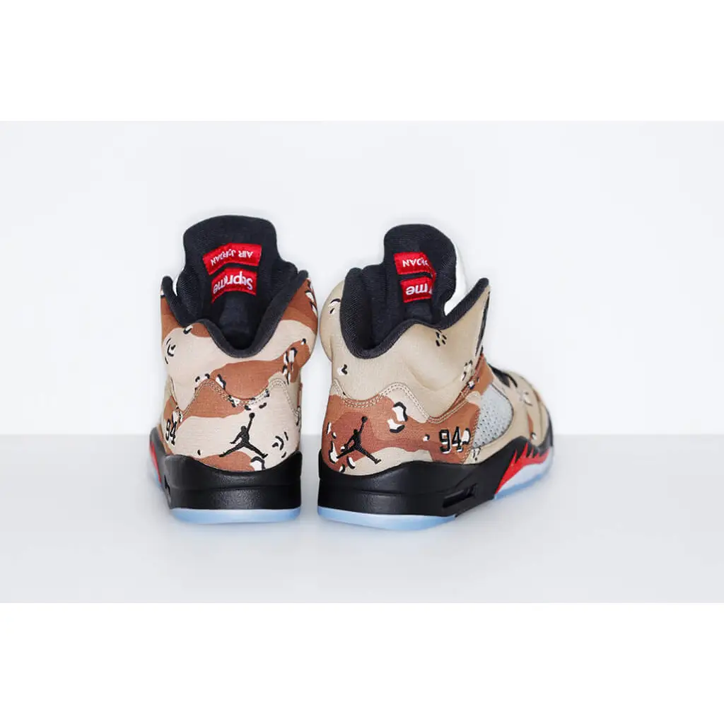 Supreme X Nike Air Jordan 5 Camo - Image 6
