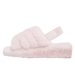 UGG Fluff Yeah Logo Slides Pink Womens