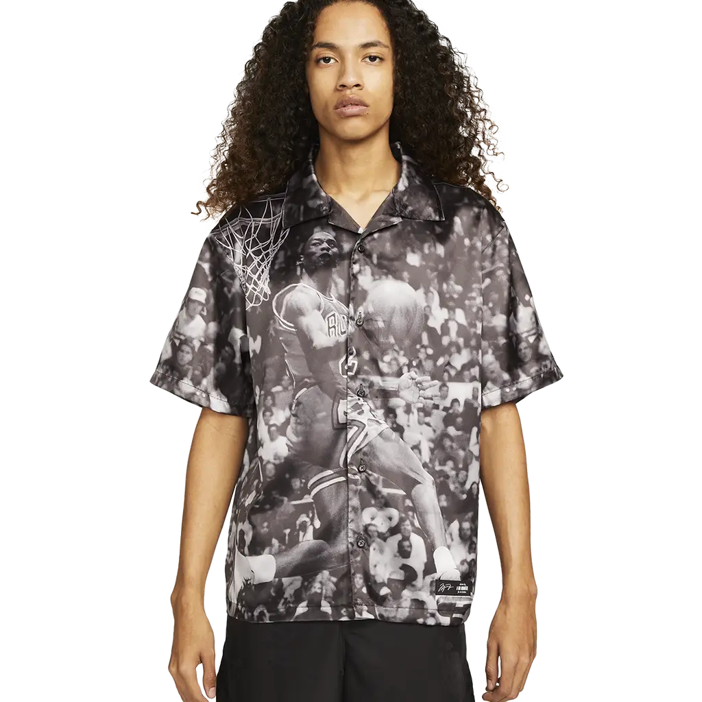 Nike A Ma Maniére X Jordan Satin Button Up Shirt - Black