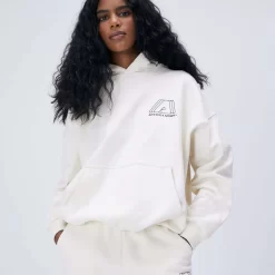 ADANOLA "A" Oversized Hoodie - Cream