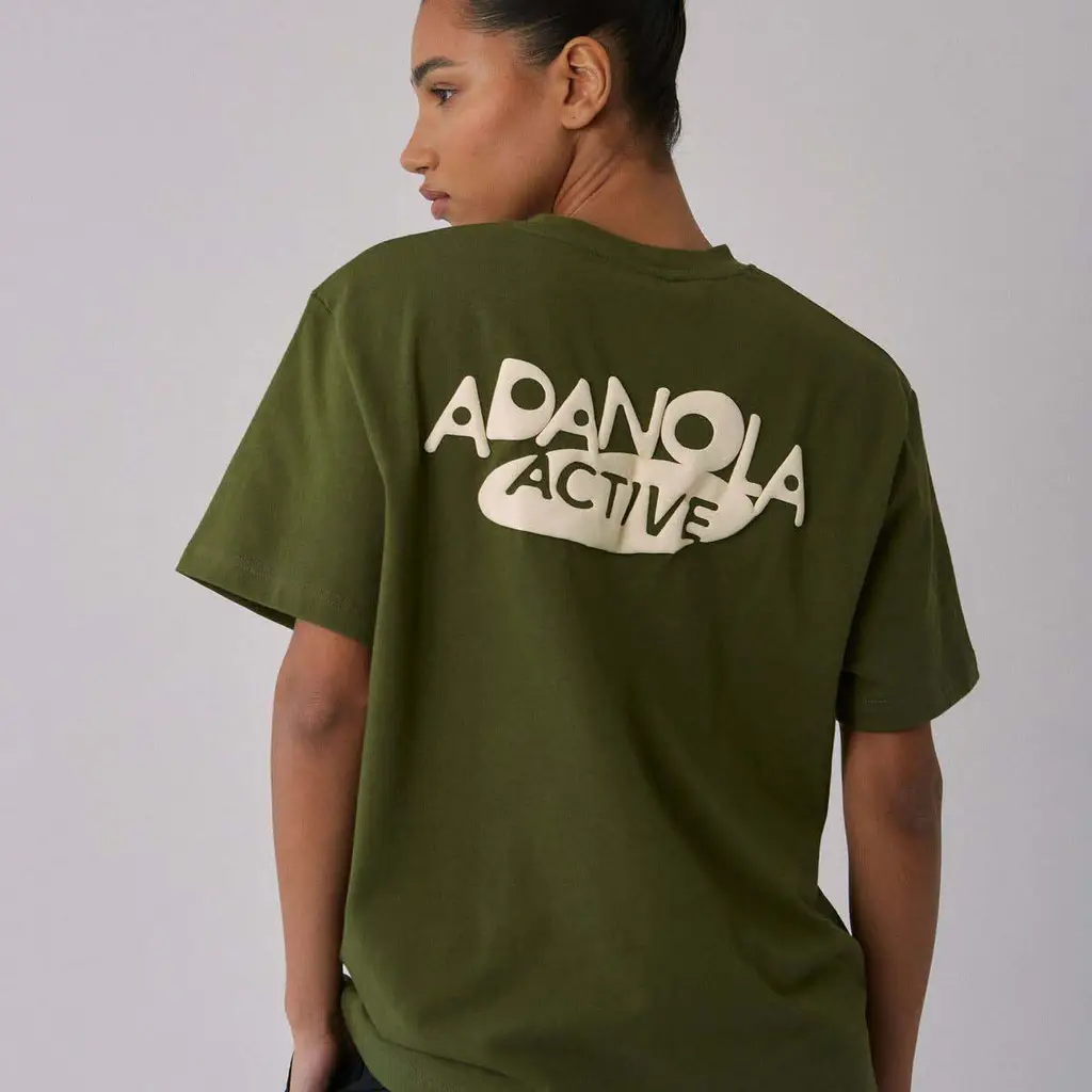 ADANOLA Active Short Sleeve Oversized T-shirt - Moss Green - Image 2