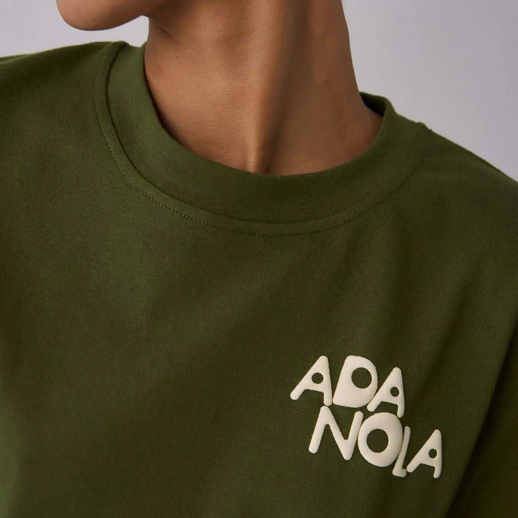 ADANOLA Active Short Sleeve Oversized T-shirt - Moss Green - Image 3