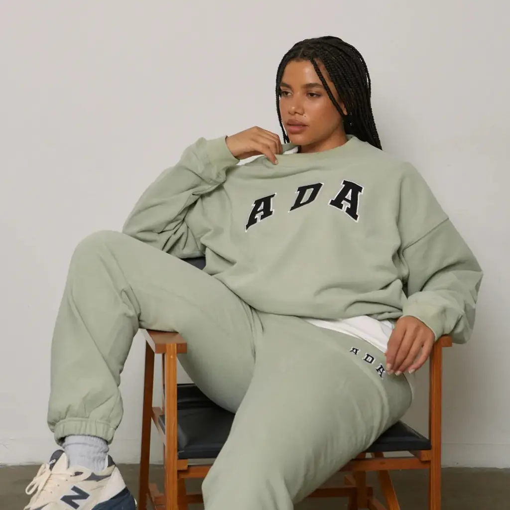ADANOLA ADA Oversized Sweatshirt - Sage Green - Image 4