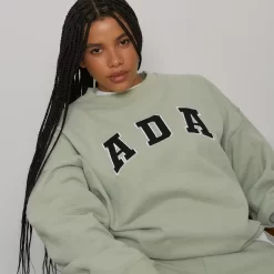 ADANOLA ADA Oversized Sweatshirt - Sage Green