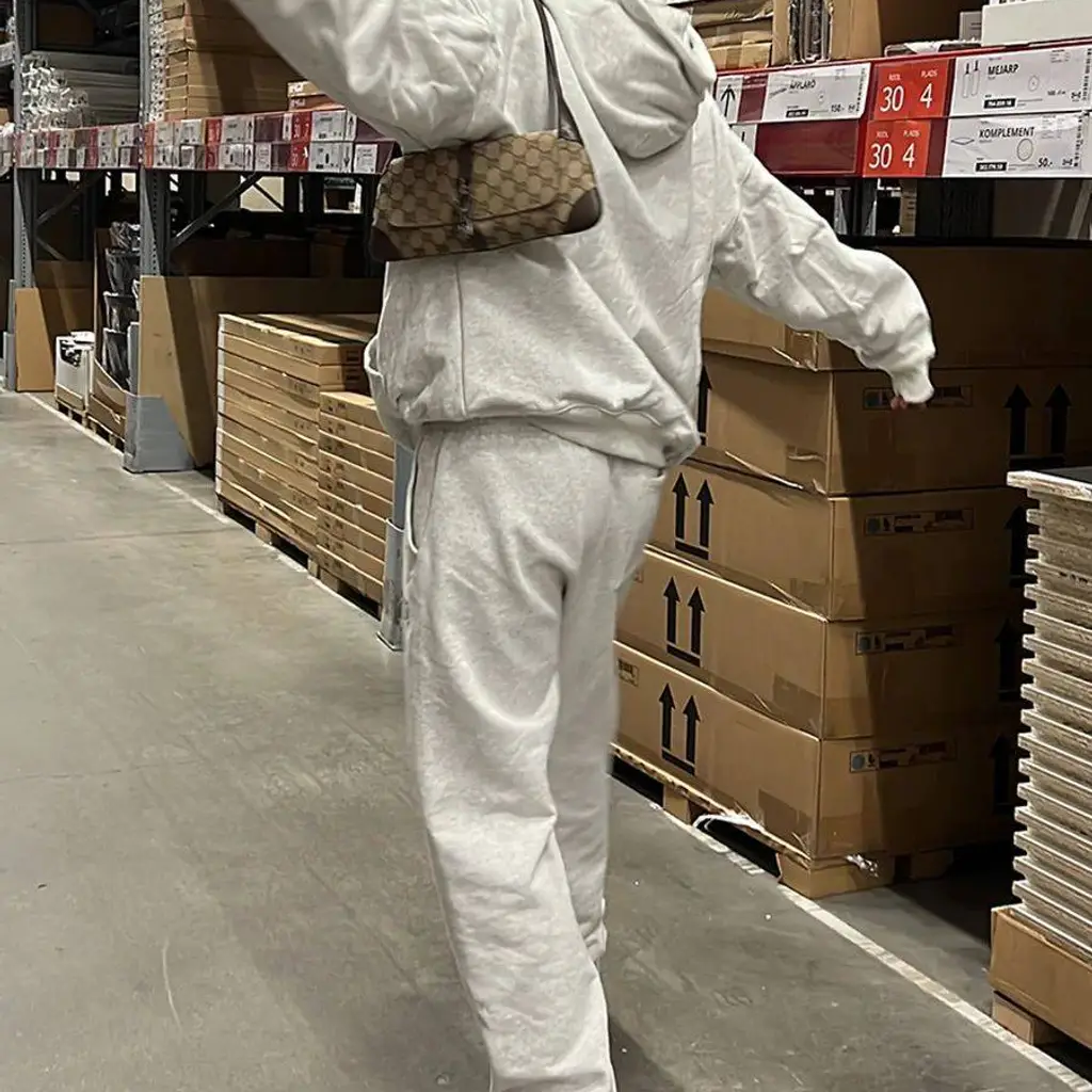 ADANOLA ADA Sweatpants - Light Grey Melange - Image 5