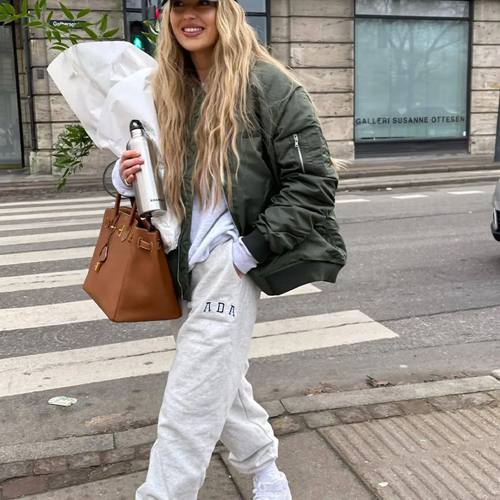 ADANOLA ADA Sweatpants - Light Grey Melange - Image 4