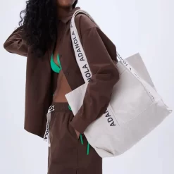 ADANOLA Branded Strap Tote Bag - Cream