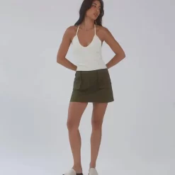 ADANOLA Cargo Skirt - Green