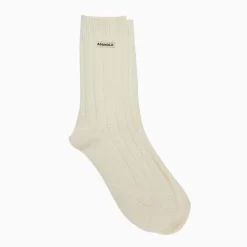 ADANOLA Chunky Cotton Rib Socks - Cream