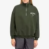 ADANOLA Oversized Funnel Neck Zip Sweatshirt - Dark Olive