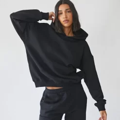 ADANOLA Oversized Hoodie - Black