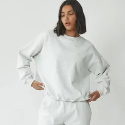 ADANOLA Oversized Sweatshirt - Light Grey Melange