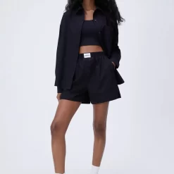 ADANOLA Poplin Boxer Shorts - Black