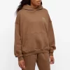 ADANOLA Tonal Logo Oversized Hoodie End Exclusive - Chocolate Brown