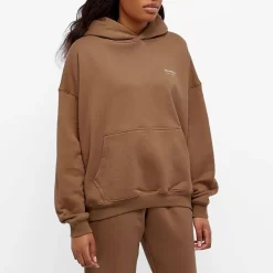 ADANOLA Tonal Logo Oversized Hoodie End Exclusive - Chocolate Brown