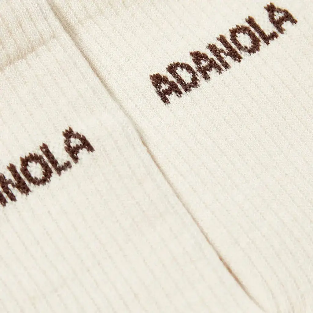ADANOLA Tonal Logo Sock END Exclusive - Cream - Image 2
