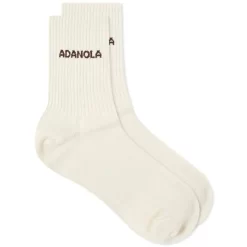 ADANOLA Tonal Logo Sock END Exclusive - Cream