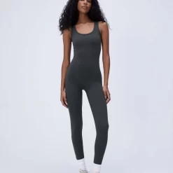 ADANOLA Ultimate Scoop Neck Sleeveless Unitard - Graphite Grey