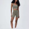ADANOLA Ultimate Wrap Over Crop Shorts - Olive Green