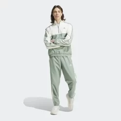 Adidas 1/4 Zip Woven Tracksuit - Silver Green