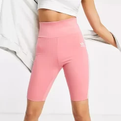 Adidas Adicolor 3-Stripe Logo Legging Shorts - Hazy Rose
