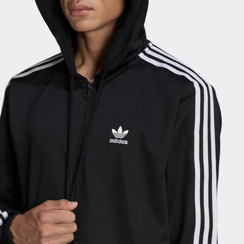 Adidas Adicolor Classics Hooded Full Zip Track Top - Black - Image 4