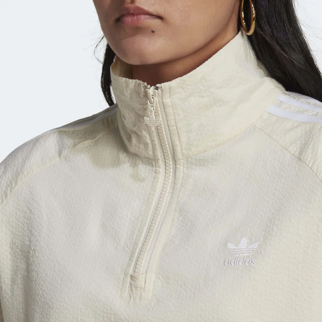 Adidas Adicolor Classics Poplin Half-Zip Track Top - Wonder White - Image 2