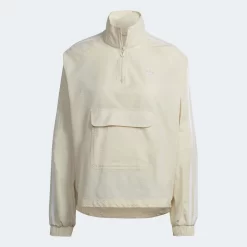 Adidas Adicolor Classics Poplin Half-Zip Track Top - Wonder White