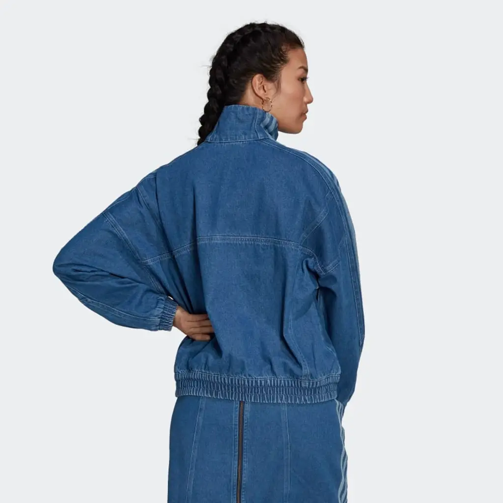 Adidas Adicolor Denim Cropped Track Top - Bahia Blue - Image 2