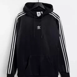 Adidas Adicolor High Shine 3-Stripe Hoodie - Black