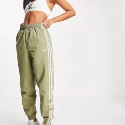 Adidas Adicolor Locked Up Logo Track Pant - Khaki