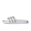 Adidas Adilette Aqua Slides White Platinum Metallic