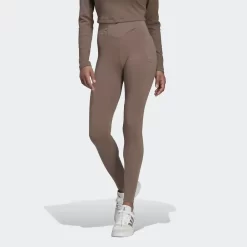 Adidas High-Waisted Leggings - Trace Brown