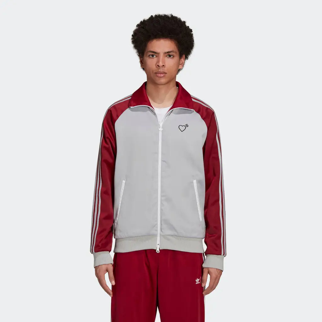 Human Made X Adidas Firebird Track Top - Collegiate Burgundy - Image 4
