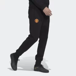 Adidas Manchester United Essentials Trefoil Tracksuit Bottoms - Black