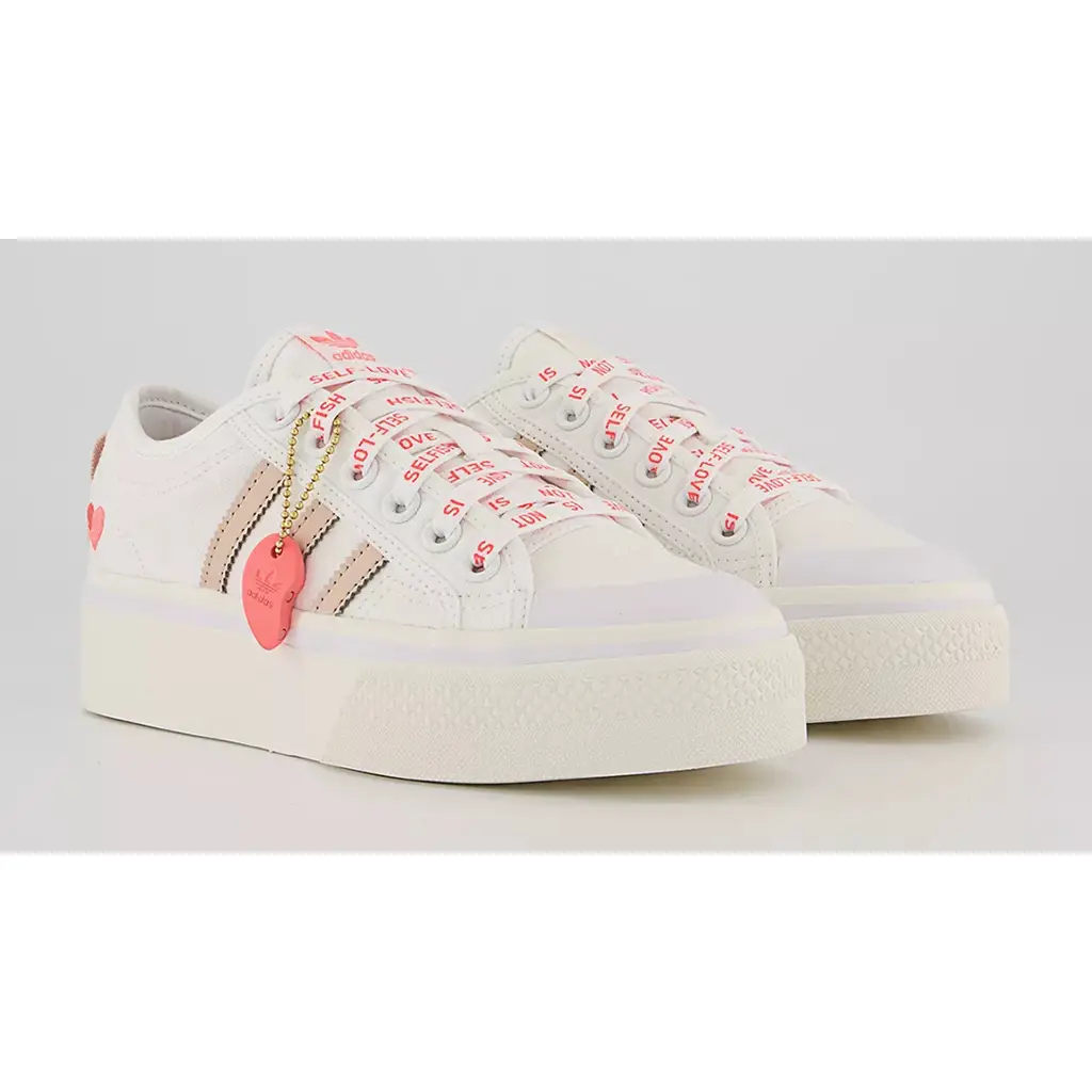 Adidas Nizza Platform White Blush Red - Image 2