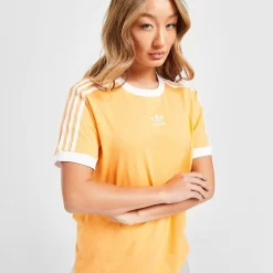 Adidas Originals 3-Stripes Trefoil Boyfriend T-Shirt - Orange