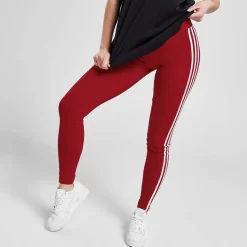 Adidas Originals Linear High Waist Leggings - Dark Red