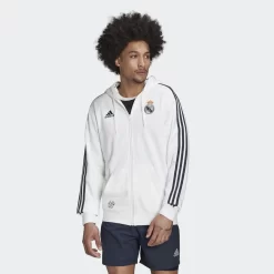Adidas Real Madrid DNA 3-Stripes Full-Zip Hoodie - White
