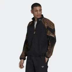 Adidas SPRT Animal Print Shark Woven Track Top - Beige Tone