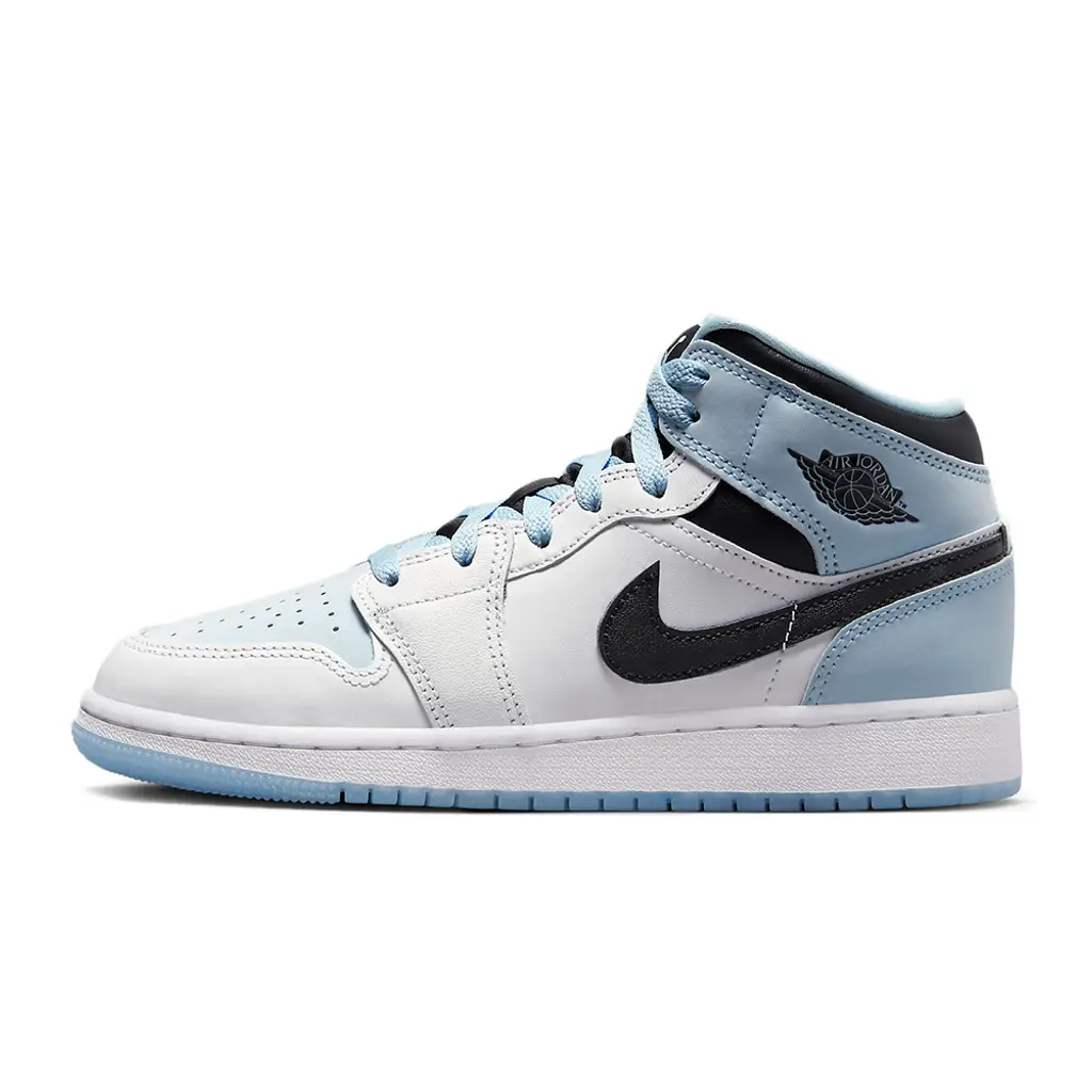 Nike Air Jordan 1 Mid GS White Black Blue