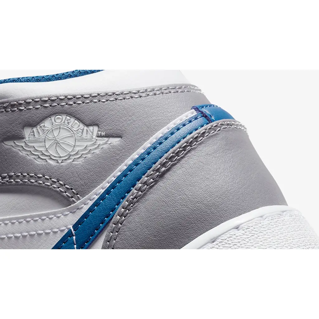 Nike Air Jordan 1 Mid GS White True Blue Grey - Image 6
