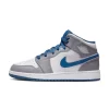 Nike Air Jordan 1 Mid GS White True Blue Grey